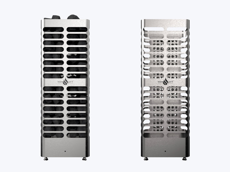 Homecraft Revive sauna heaters, stainless shell and inner frame