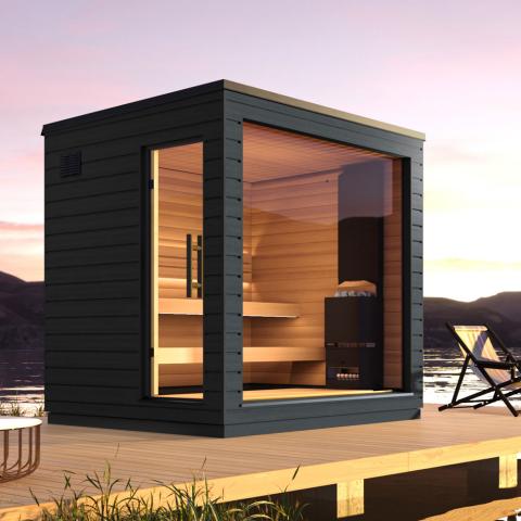 SaunaLife 5-Person G6 Pre-Assembled Outdoor Traditional Cabin Sauna
