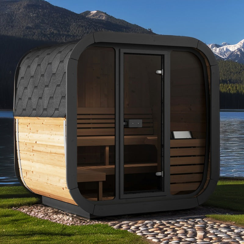 SaunaLife CL5G 4-Person Cube-Series Outdoor Home Sauna