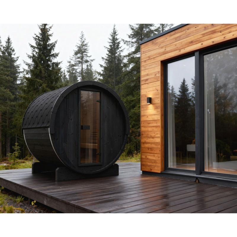 SaunaLife E7 4-Person ERGO Series Barrel Sauna