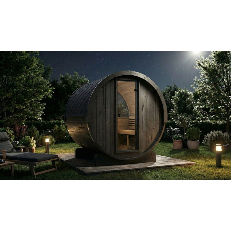 SaunaLife E7 4-Person ERGO Series Barrel Sauna