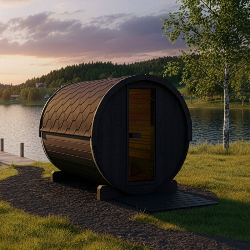 SaunaLife E8 6-Person ERGO Series Barrel Sauna