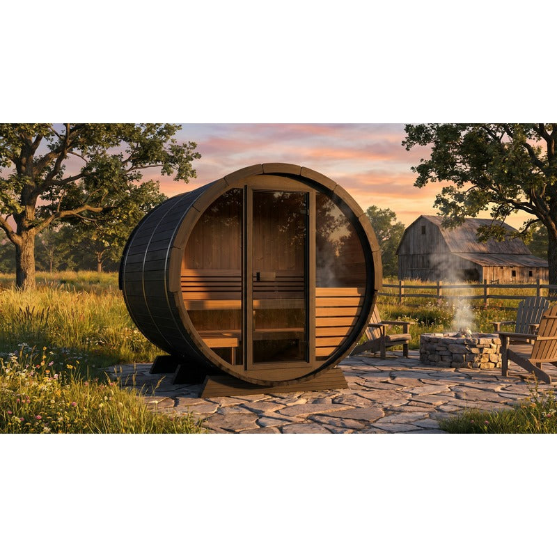 SaunaLife E6 2-4-Person ERGO Series Barrel Sauna