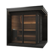 SaunaLife GL6 6-Person Glass Corner Outdoor Traditional Sauna