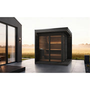SaunaLife GL6 6-Person Glass Corner Outdoor Traditional Sauna