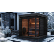 SaunaLife GL6 6-Person Glass Corner Outdoor Traditional Sauna