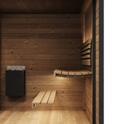 SaunaLife GL6 6-Person Glass Corner Outdoor Traditional Sauna