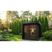 SaunaLife GL6 6-Person Glass Corner Outdoor Traditional Sauna