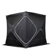 SaunaTrekker cube tent photographed straight on against a white background