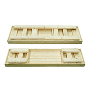 Both benches folded flat on white