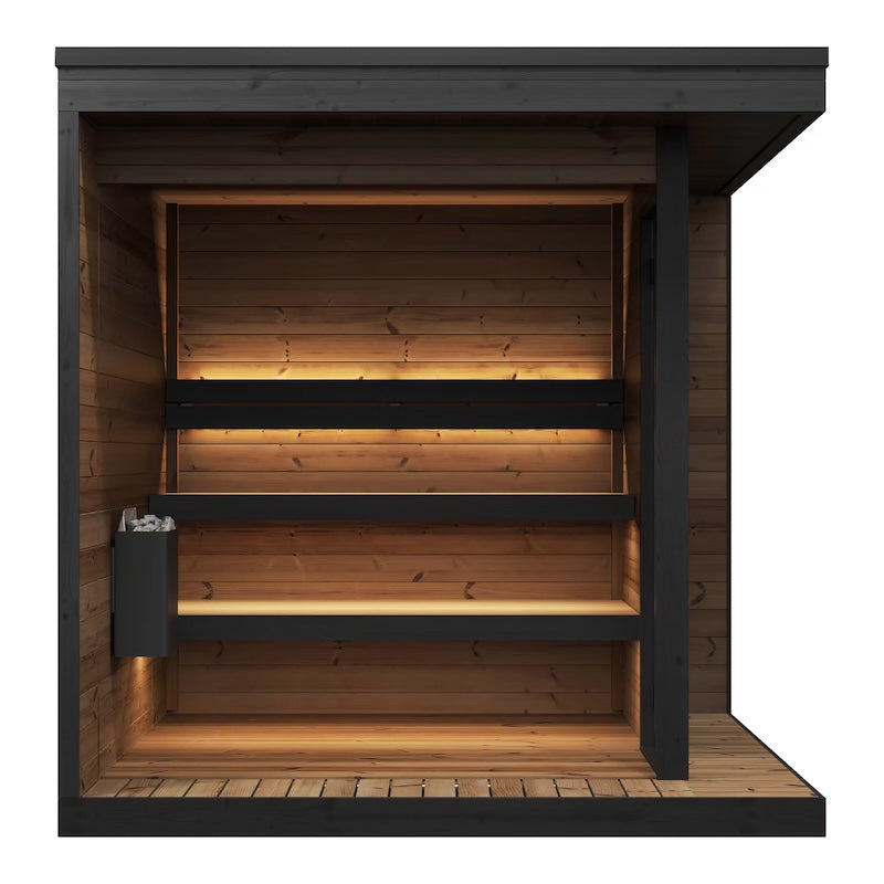 SaunaLife 6 Person GL6 Glass Corner Outdoor Traditional Sauna