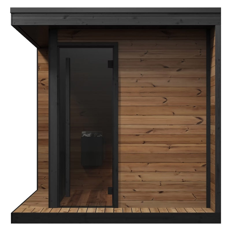 SaunaLife 6 Person GL6 Glass Corner Outdoor Traditional Sauna