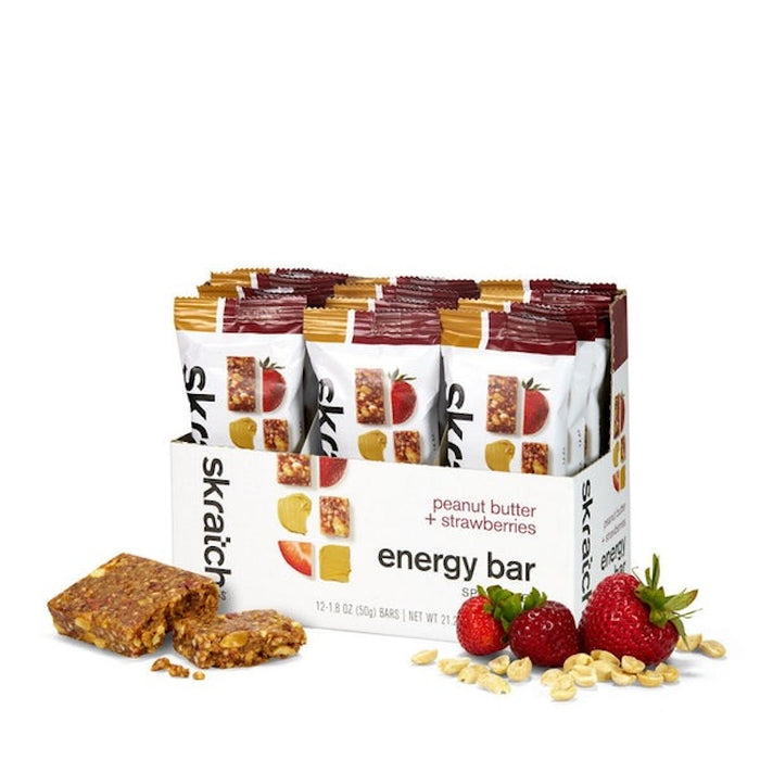 Skratch Labs Peanut Butter and Strawberries Energy Bar Sport Fuel - 12 Pack