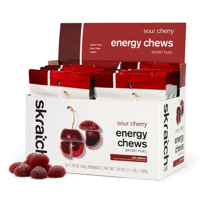 Skratch Labs Sour Cherry Energy Chews Sport Fuel - 10 Pack