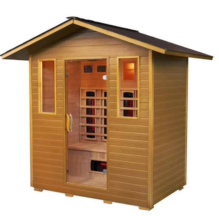 SunRay Cayenne 4 Person Outdoor Infrared Sauna with Ceramic Heaters