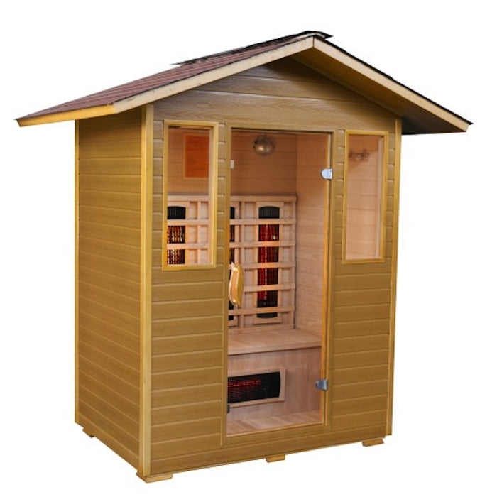 SunRay Grandby 3 Person Outdoor Infrared Sauna with Ceramic Heaters