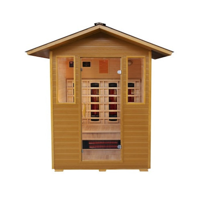 SunRay Grandby 3 Person Outdoor Infrared Sauna with Ceramic Heaters