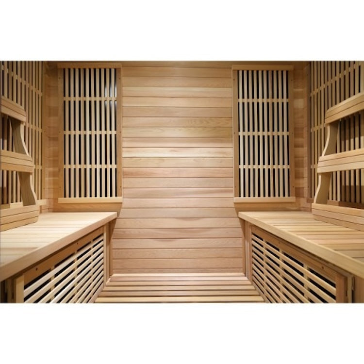 SunRay Roslyn 4 Person Cedar Infrared Sauna with Carbon Heaters & Side Bench Seating