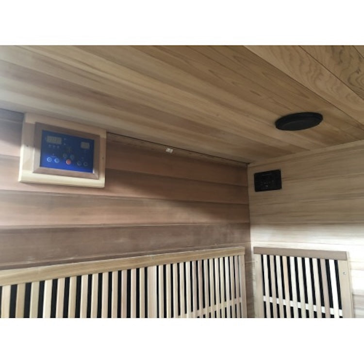 SunRay Roslyn 4 Person Cedar Infrared Sauna with Carbon Heaters & Side Bench Seating