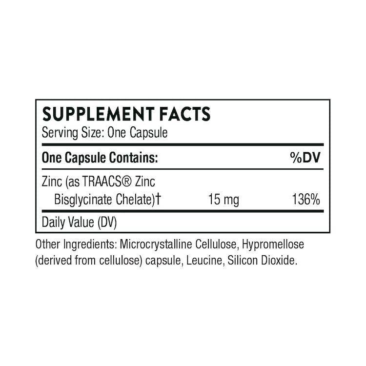 Thorne Zinc Bisglycinate 15 mg