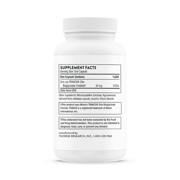 Thorne Zinc Bisglycinate 30 mg