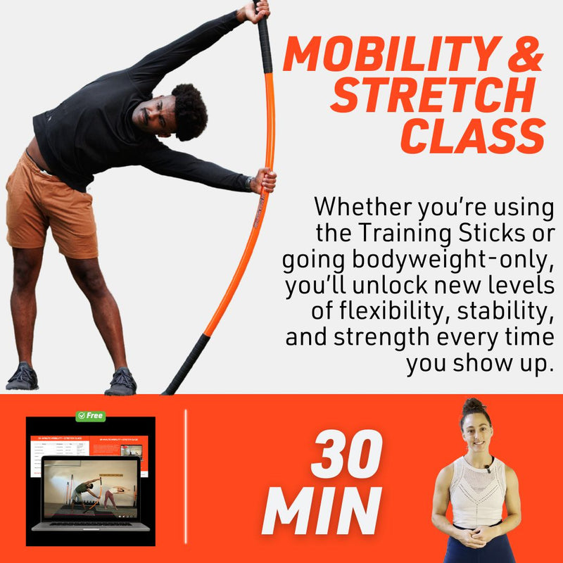 Stick Mobility Training Stick Bundle - Stretching Tool for Mobility & Flexibility