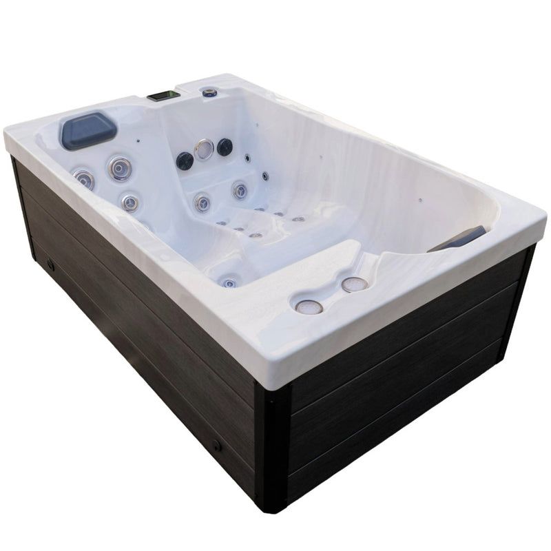 Luxury Spas Cascade 2-Person Hot Tub, a lounger and its jets