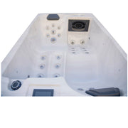 Luxury Spas Cascade 2-Person Hot Tub, jets down both lounge seats
