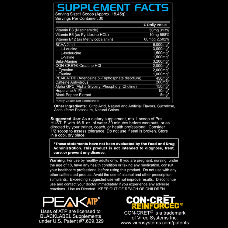 BLACKLABEL Supplements PRE HUSTLE