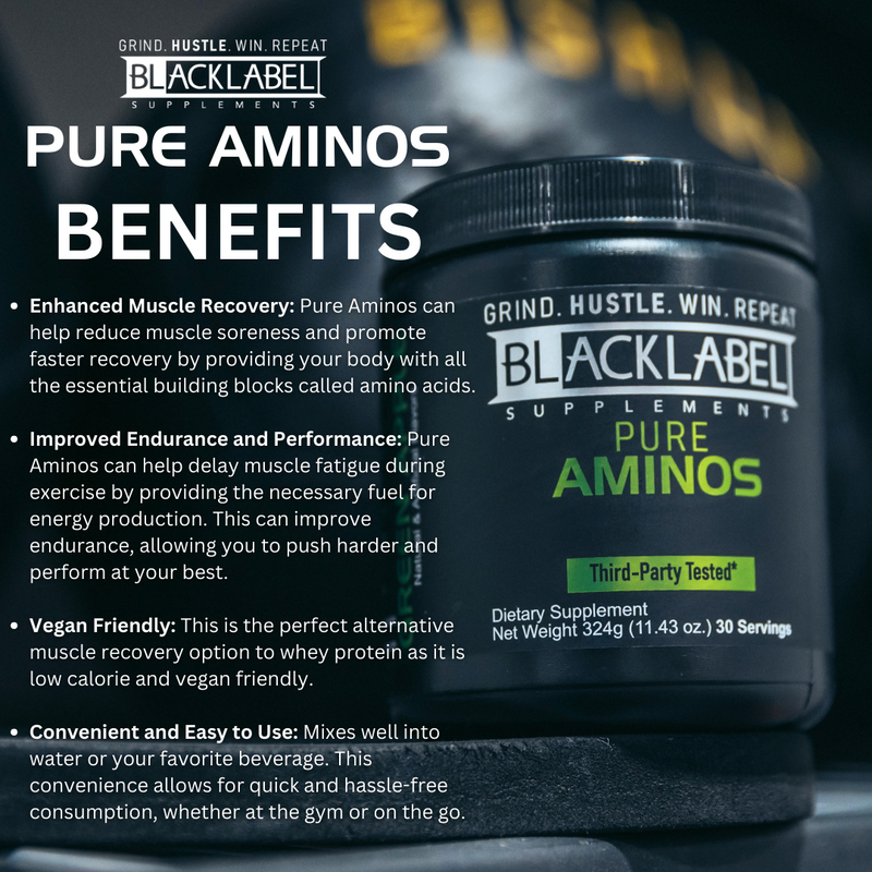 BLACKLABEL Supplements PURE AMINOS — Recovery For Athletes BLACKLABEL Supplements PURE AMINOS — Recovery For Athletes