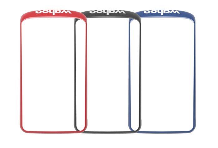 Wahoo ELEMNT ACE Color Trim, three trim frames in red, silver and blue