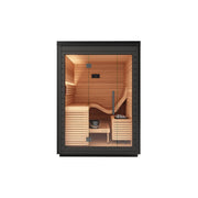Auroom Aura outdoor sauna - front view on white