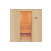 Auroom Familia indoor sauna - front view with glass door