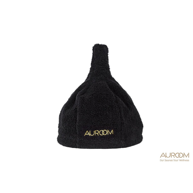 Auroom Sauna Hat - black felt hat on white