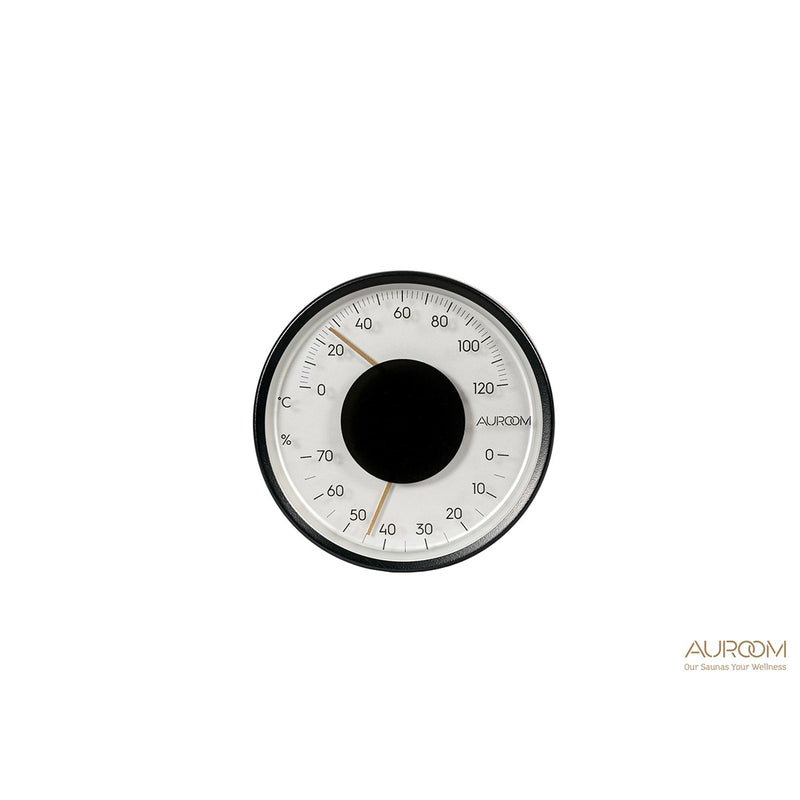Auroom Thermo-Hydrometer - round gauge with black rim on white