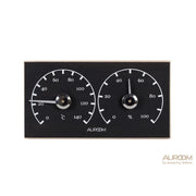 Auroom Thermo-Hydrometer - black dual-dial gauge panel on white