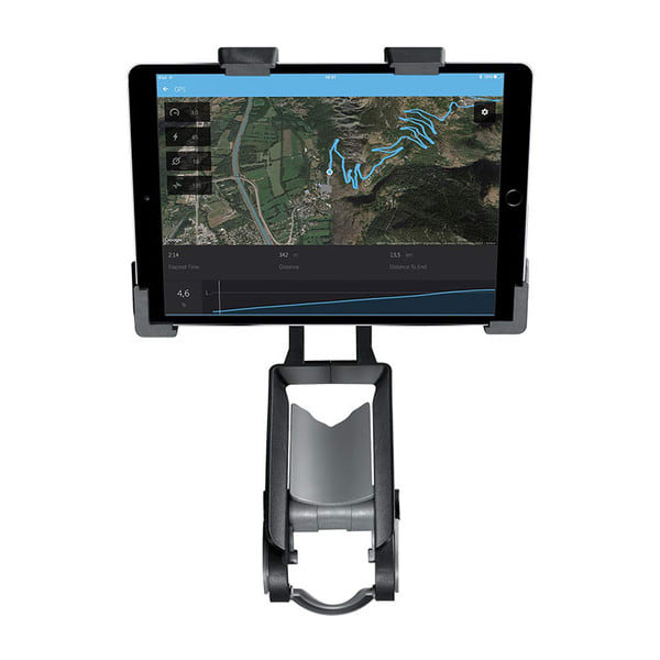 Garmin Tacx Bracket for Tablets, holding a tablet on its arm