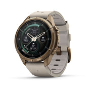 Garmin fēnix 9 Pro Multisport GPS Smartwatch — Autumn Gold Titanium with Bone Leather Band