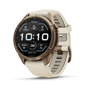 Garmin fēnix 9 Pro Multisport GPS Smartwatch — Autumn Gold Titanium with Cream/French Gray Silicone Band