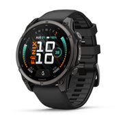 Garmin fēnix 9 Multisport GPS Smartwatch — Carbon Gray DLC Titanium with Black Silicone Band