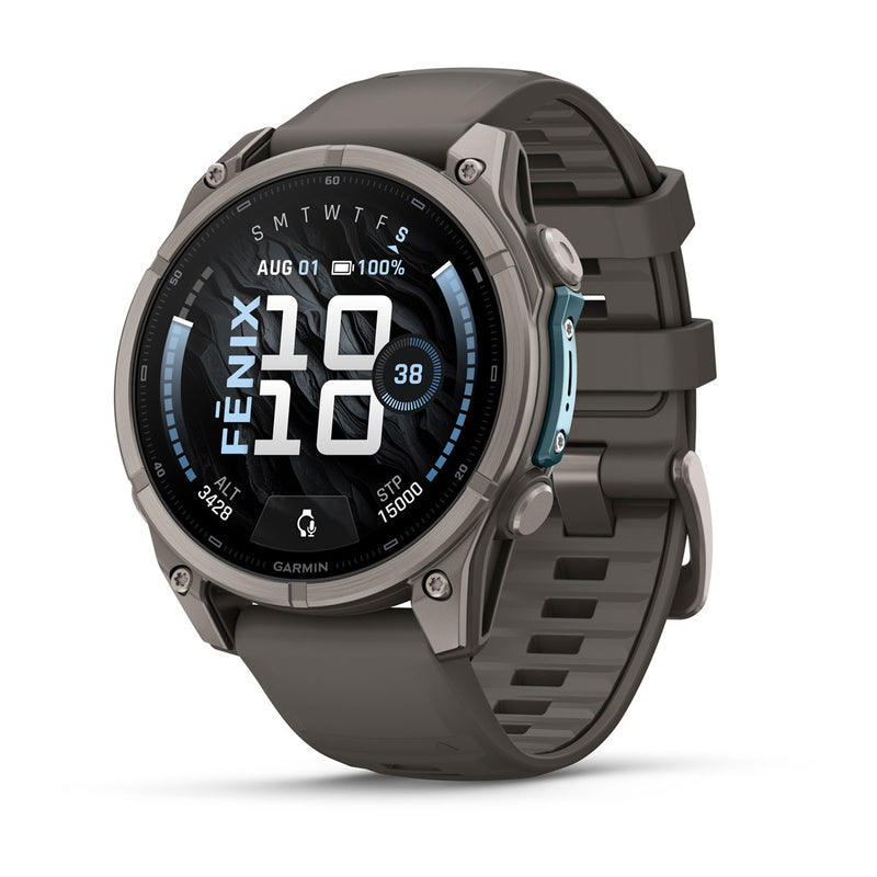 Garmin fēnix 9 Multisport GPS Smartwatch — 47 mm, Titanium with Pebble Gray, front