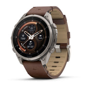 Garmin fēnix 9 Pro Multisport GPS Smartwatch — Titanium with Walnut Leather Band