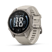 Garmin fēnix 9 Multisport GPS Smartwatch — Titanium with Fog Gray Silicone Band