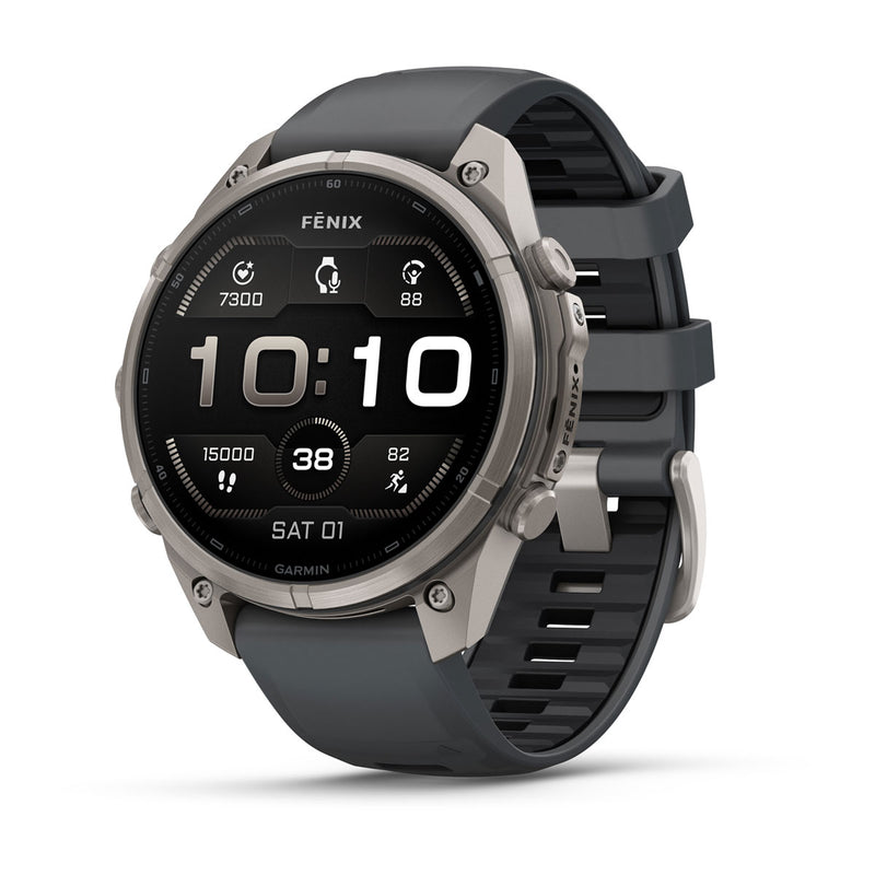 Garmin fēnix 9 Pro Multisport GPS Smartwatch — Titanium with Graphite/Black Silicone Band