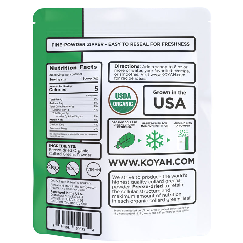 KOYAH Organic Collard Greens Powder
