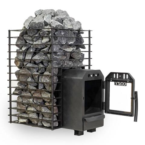 Cozy Heat Quattro Thru-Wall Wood Burning Sauna Stove