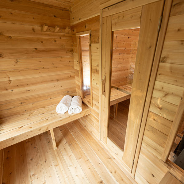 Dundalk Leisurecraft Canadian Timber 6 Person Georgian Outdoor Traditional Cabin Sauna with Changeroom