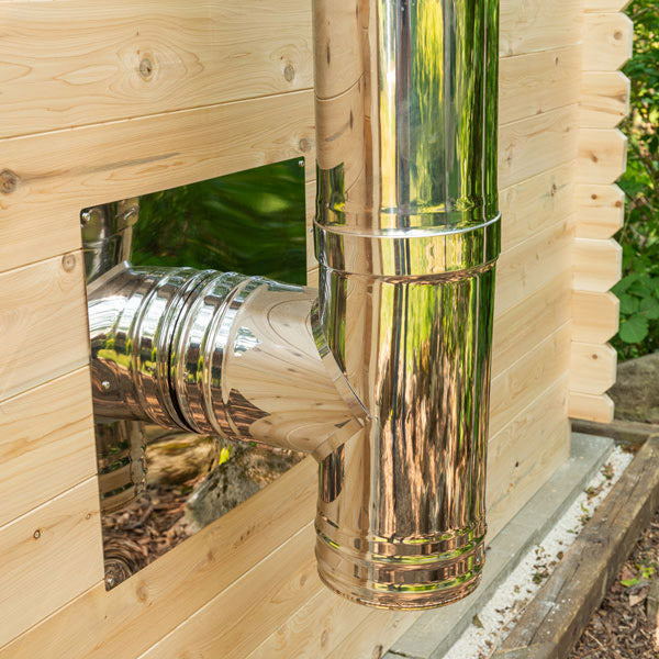 Dundalk Leisurecraft Canadian Timber 6 Person Georgian Outdoor Traditional Cabin Sauna with Changeroom