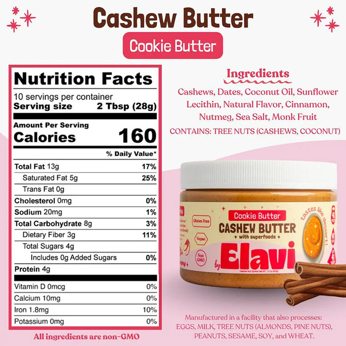 ELAVI Low-Sugar Dessert Cashew Butters