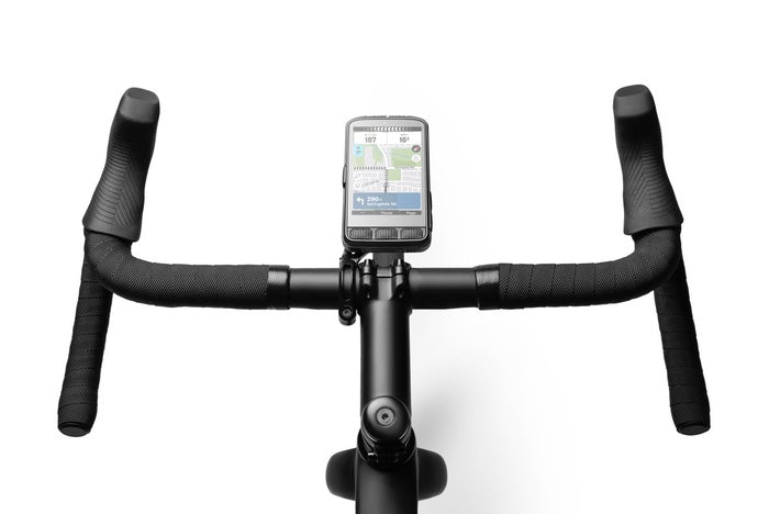 Wahoo ELEMNT ACE, unit on a drop handlebar with the out-front mount